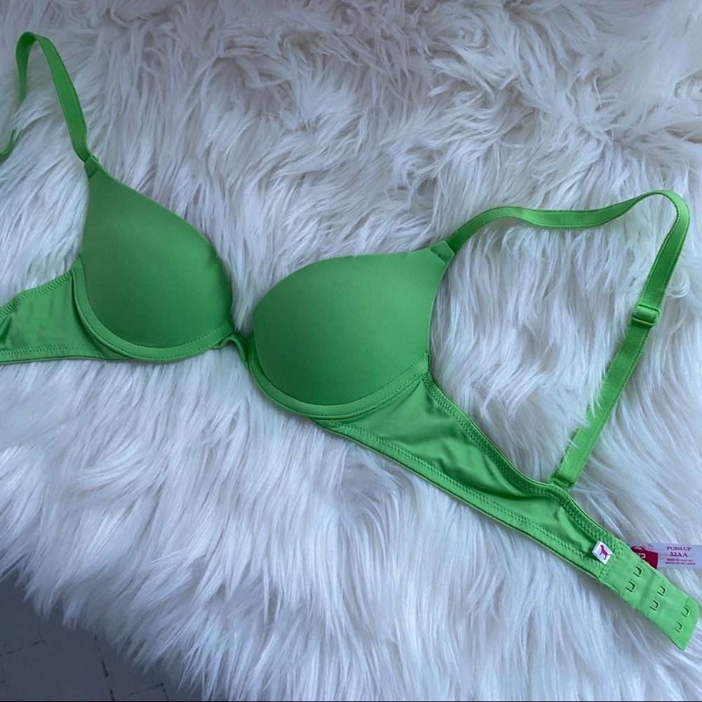 VS Pink Lime Green Push Up Bra